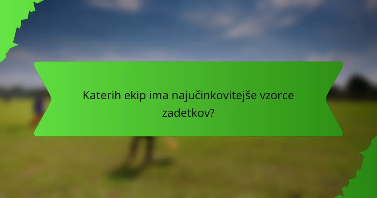 Katerih ekip ima najučinkovitejše vzorce zadetkov?